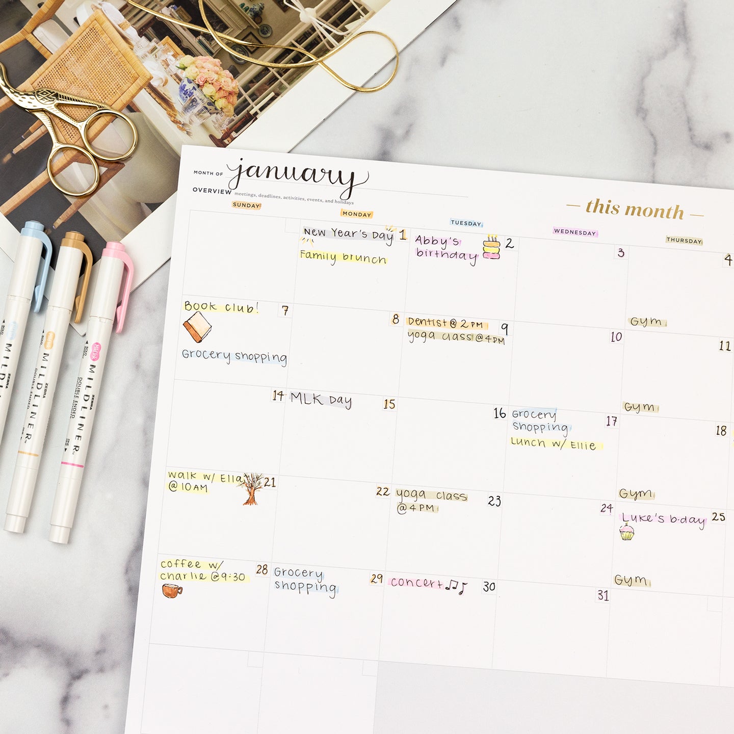 Monthly Calendar Deskpad – Ink+Volt