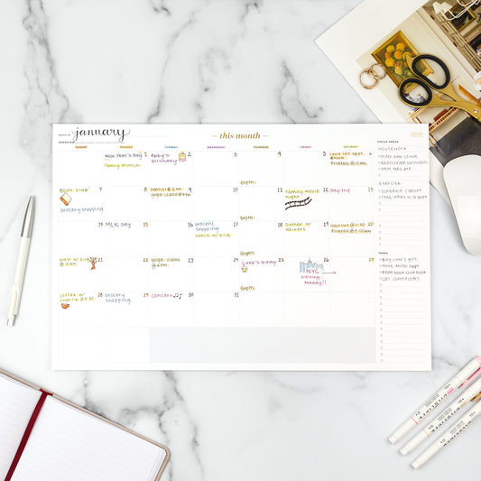 Monthly Calendar Deskpad Ink Volt