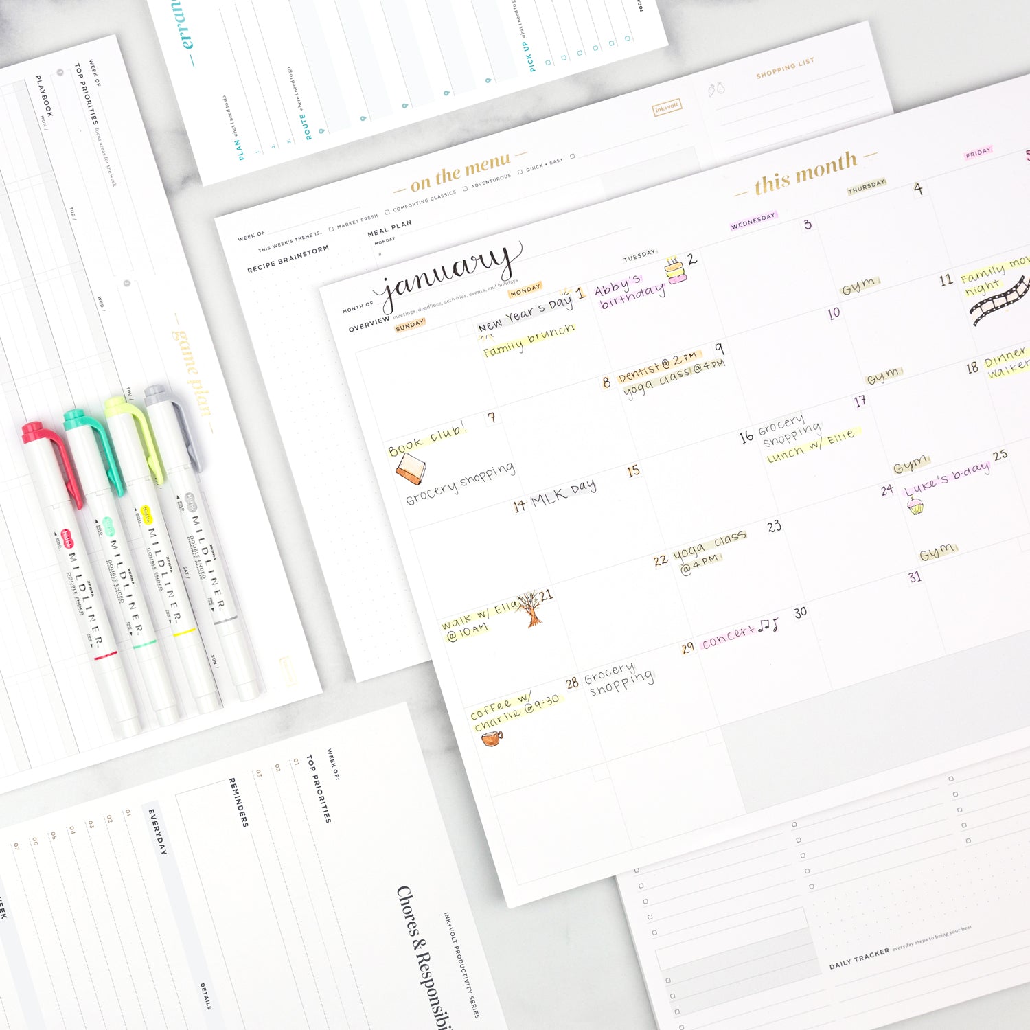 Monthly Calendar Deskpad – Ink+Volt