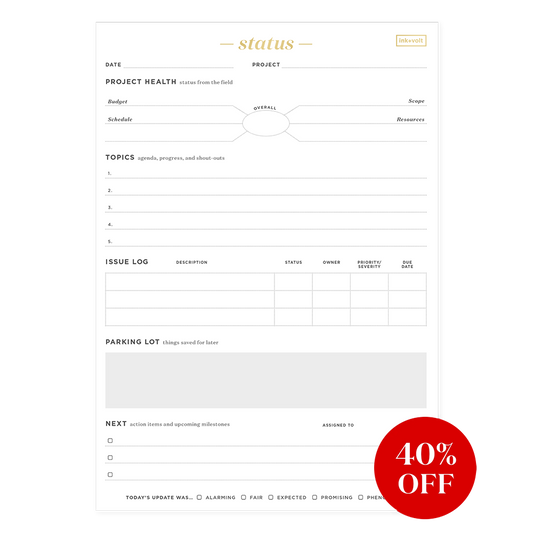 Project Status Pad - Less Than Perfect