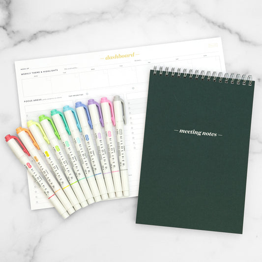 Dashboard + Meeting Notes + Mildliners - Productivity Bundle