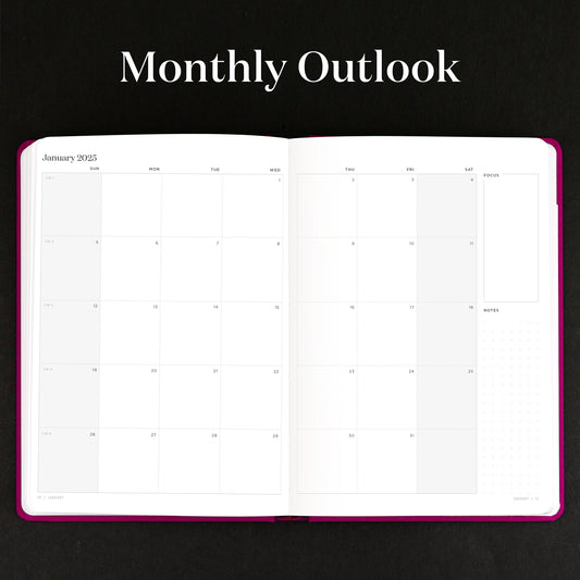 Goal Planner August-July - Bookcloth Cover monthly outlook