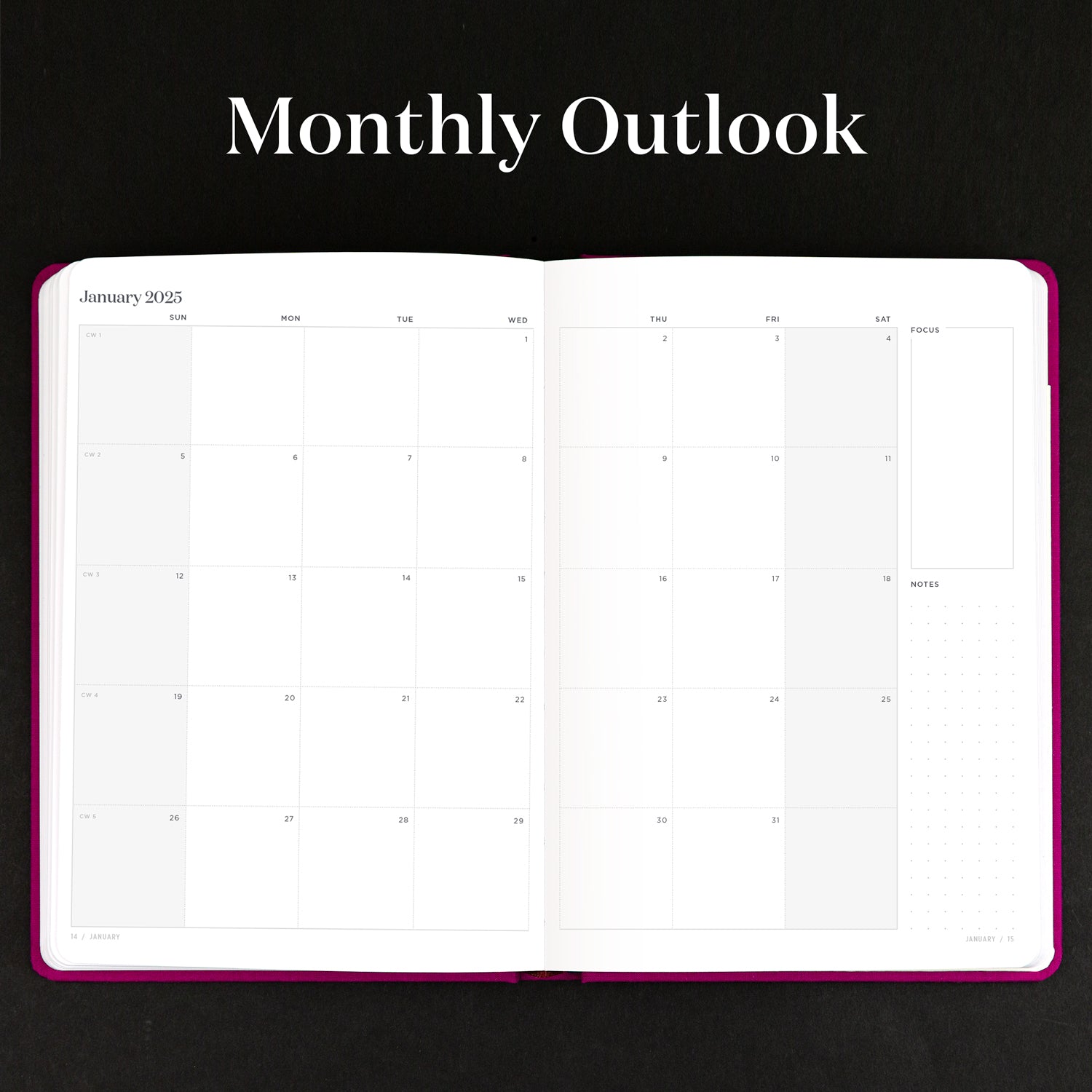 Goal Planner August-July - Bookcloth Cover monthly outlook