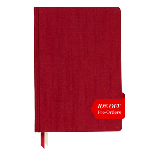 Maple Red Planner with a discount label on a white background