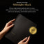 A black spiral-bound notebook held by two hands against a black background, with promotional text reading 'Midnight Black' and a gold seal that says 'Limited Edition Cover.'.