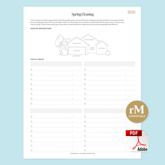 Ink+Volt Spring Cleaning Digital Worksheet