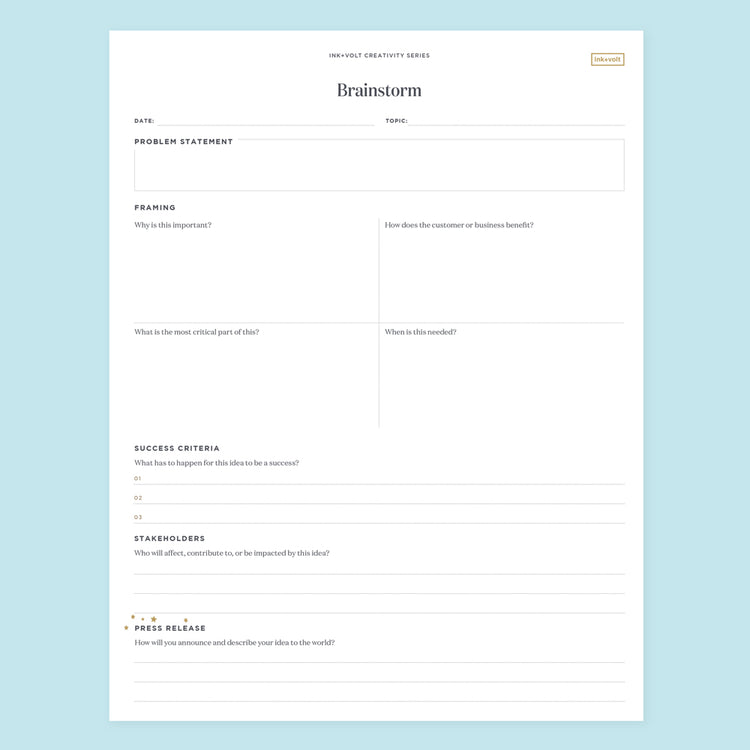 Ink Volt Brainstorming Digital Worksheet Ink Volt Brainstorming Digital Worksheet