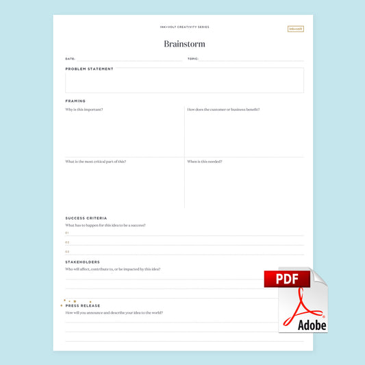 Ink+Volt Brainstorming Digital Worksheet