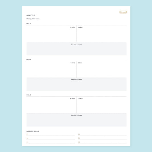 Ink+Volt Brainstorming Printable Worksheet page 3