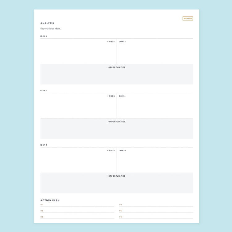 Ink+Volt Brainstorming Digital Worksheet
