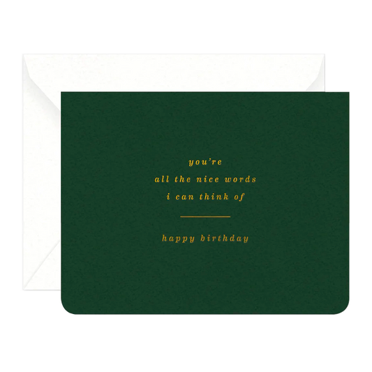 Nice Words Birthday - Single Card