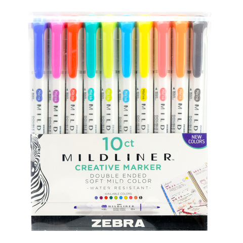 Zebra Double Ended Mildliner Markers - Assorted 10-Pack – Ink+Volt