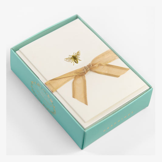 Gold Foil Bee - Blank Card Set