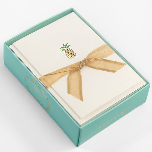 Gold Foil Pineapple - Blank Card Set
