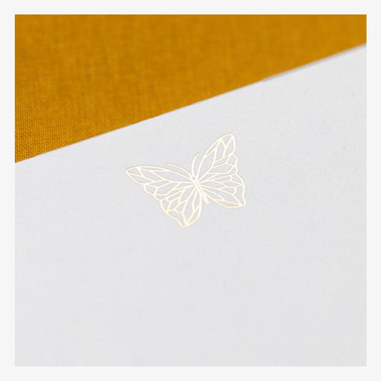 Ink and Volt Butterfly Faceted Foil Notepad detail