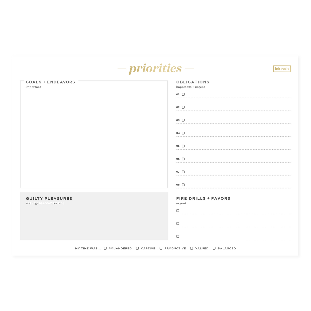 Priority Pad – Ink+Volt