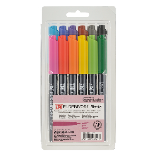 Fudebiyori Brush Pen - Assorted Color 12-pack