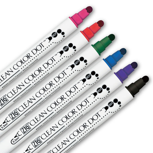Kuretake Clean Color Dot Twin Tip - Assorted 6-Pack