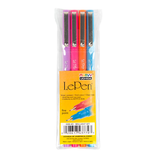 Marvy LE Pen Micro Fine Tip Pens, Assorted Bright Colors, Set of 10