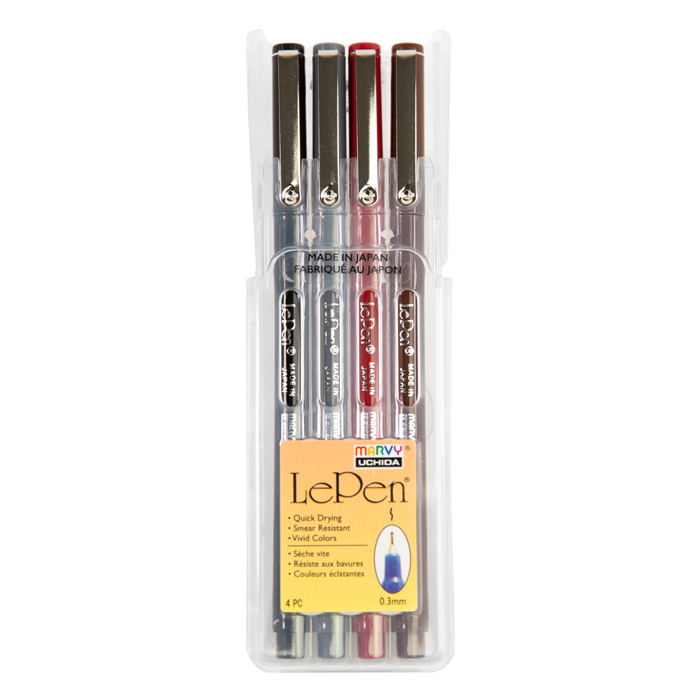 Marvy LE Pen Micro Fine Tip Pens, Brown, Pack of 12