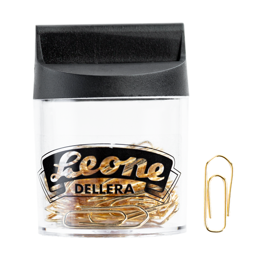 Leone Dellera Gold-Plated Paper Clips and Dispenser