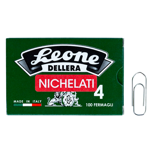 Leone Dellera Nickel-Plated Paper Clips box with clip