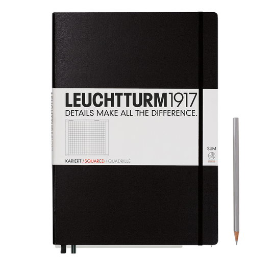 Leuchtturm1917 Master Slim Hardcover Notebook black grid