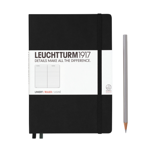 Leuchtturm1917 Medium Hardcover Notebook Lined Black