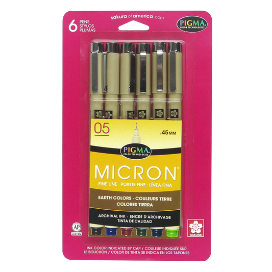 Pigma Micron Heritage Earth 6-pack packaging