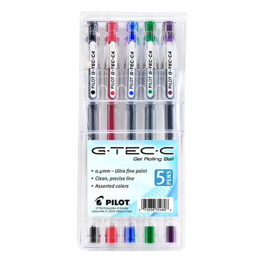 Pilot G-Tec-C Gel Rolling Ball Assorted Color 5-pack