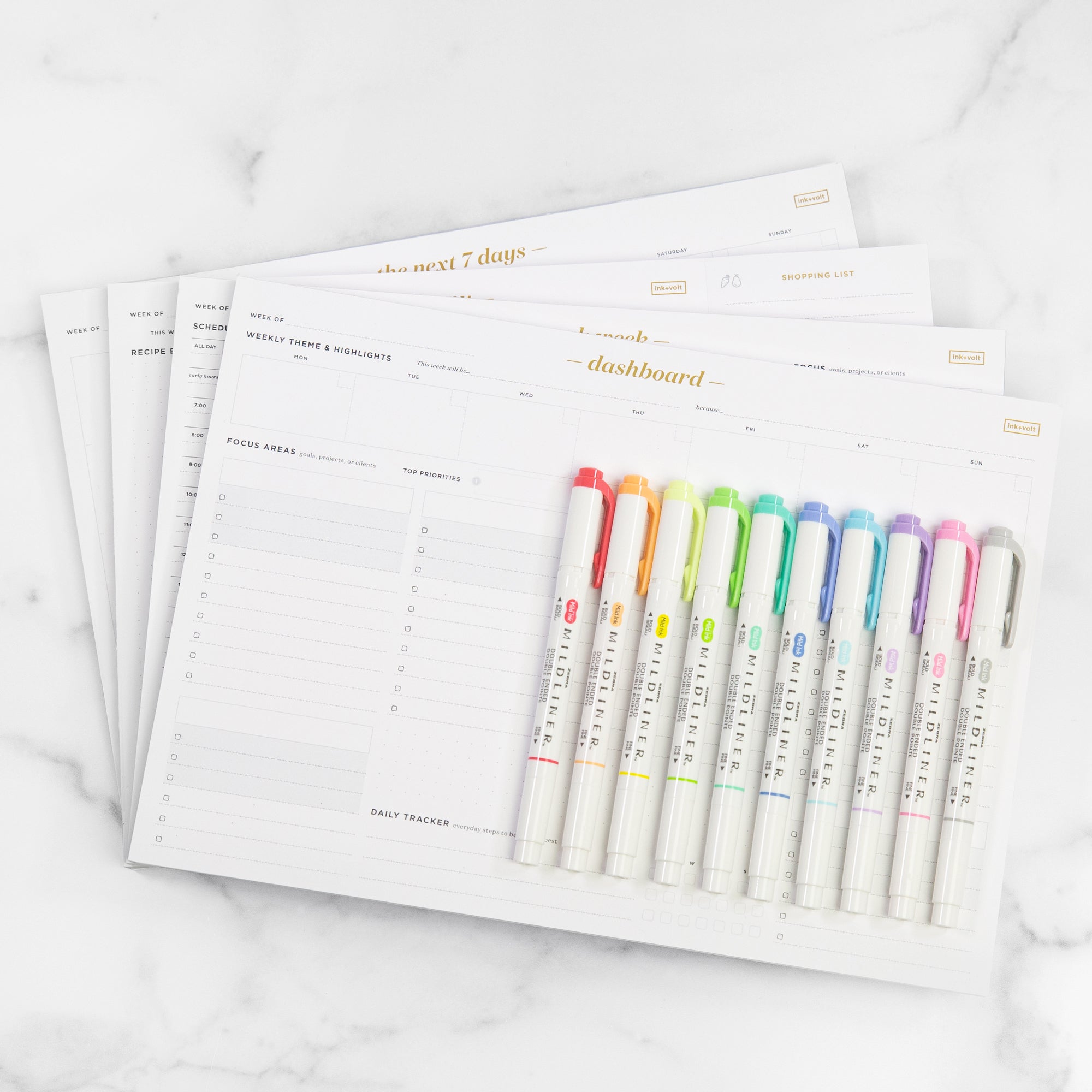 Weekday Warrior - Power Week Deskpad Pack – Ink+Volt