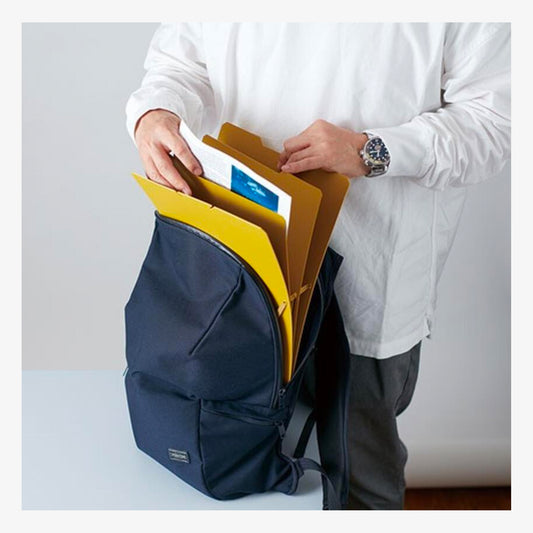 "SAND IT" Expandable Document Holder in a backpack