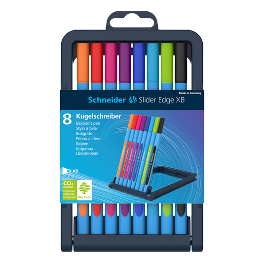 Schneider Slider Edge XB Ballpoint Pen Assorted Color 8-Pack packaging