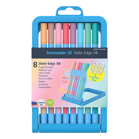 Schneider Slider Edge XB Ballpoint Pen Pastel 8-Pack