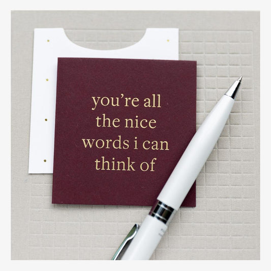 Smitten on Paper Nice Words Mini Enclosure Card