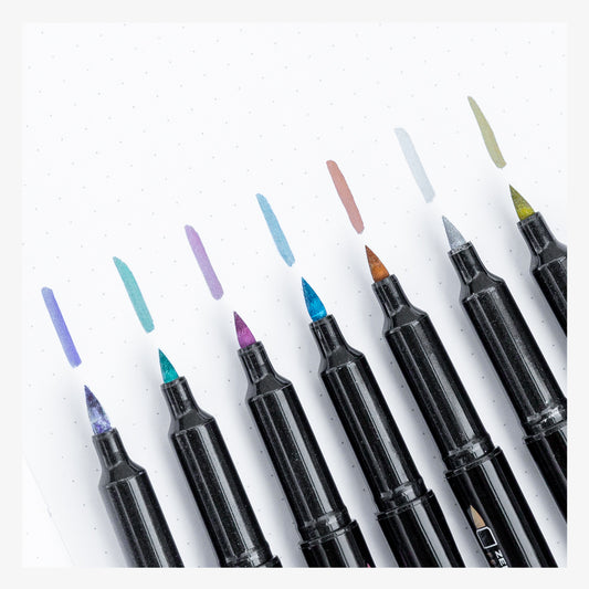 Zebra Metallic Brush Pen swatch detail