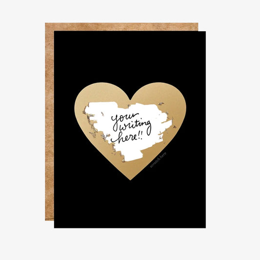 Scratch-Off Card - Black+Gold Heart