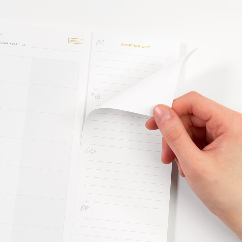 Meal Planning Pad perforation