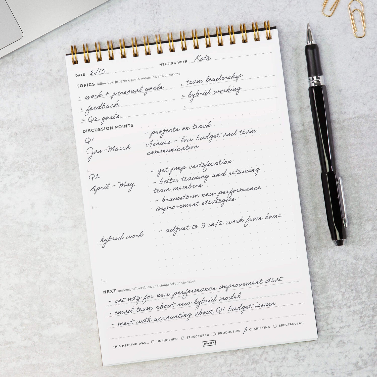 One On One Spiral Notepad – Ink+Volt