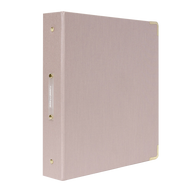 Metallic Bookcloth 3-Ring Binder peony pink