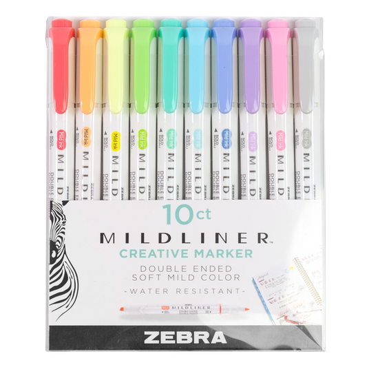 Zebra Double Ended Mildliner Markers